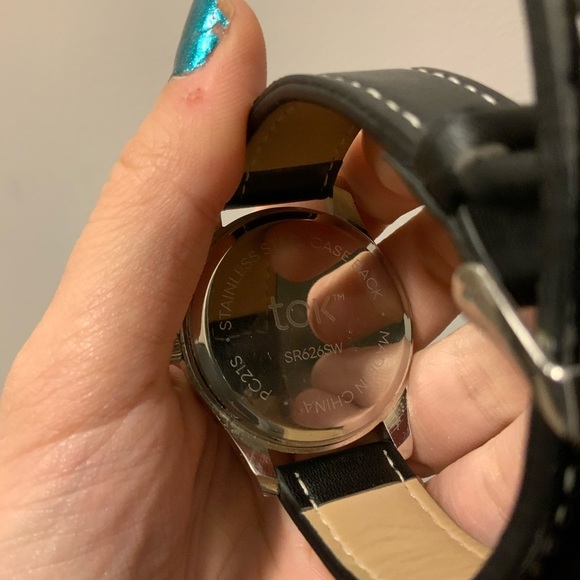 TCK Men’s Wrist Watch Working Order Silver Leather Band - Picture 7 of 12